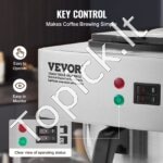 Komercinė filtrinė kavos virimo mašina su 2 stikliniais ąsočiais – 2 x 1,8 L - Image 6