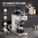 Komercinė filtrinė kavos virimo mašina su 2 stikliniais ąsočiais – 2 x 1,8 L - Image 5