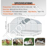 Didelis metalinis paukščių aptvaras 4 x 3 x 2 m su stogu - Image 6