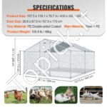 Didelis metalinis paukščių aptvaras 4 x 3 x 2 m su stogu - Image 6