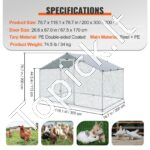 Didelis metalinis paukščių aptvaras  2 x 3 x 2 m su stogu - Image 6