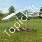 Didelis metalinis paukščių aptvaras 3 x 3,93 x 1,99 m su stogu - Image 7