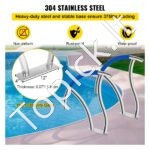 Baseino turėklas – 76,2 x 76,2 cm, nerūdijančio plieno, iki 170 kg apkrova - Image 4