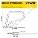 Baseino turėklas – 76 x 56 cm, nerūdijančio plieno rankena su apsauginiu užvalkalu - Image 7