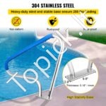 Baseino turėklas – 121,9 x 91,5 cm, nerūdijančio plieno, su apsauginiu užvalkalu - Image 4