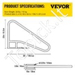 Baseino turėklas – 139,7 x 81,2 cm, nerūdijančio plieno, 113 kg apkrova - Image 7