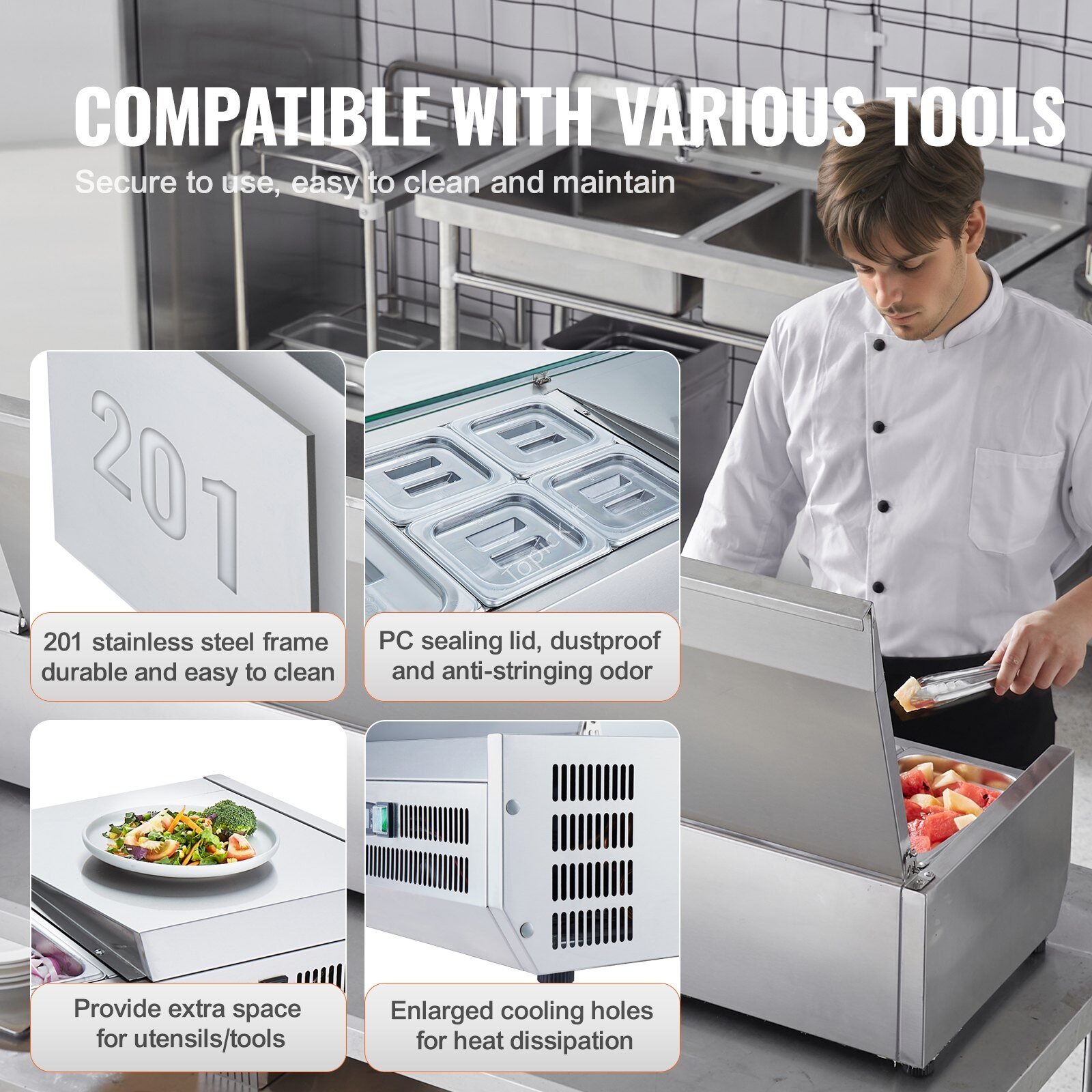 de_BXGZLZDWT71YA9AG7V2_original_img-v1_refrigerated-condiment-station-f5 Stalviršio šaldytuvo stotis, 165 W, nerūdijančioji apsauga, 180 cm. - Image 4