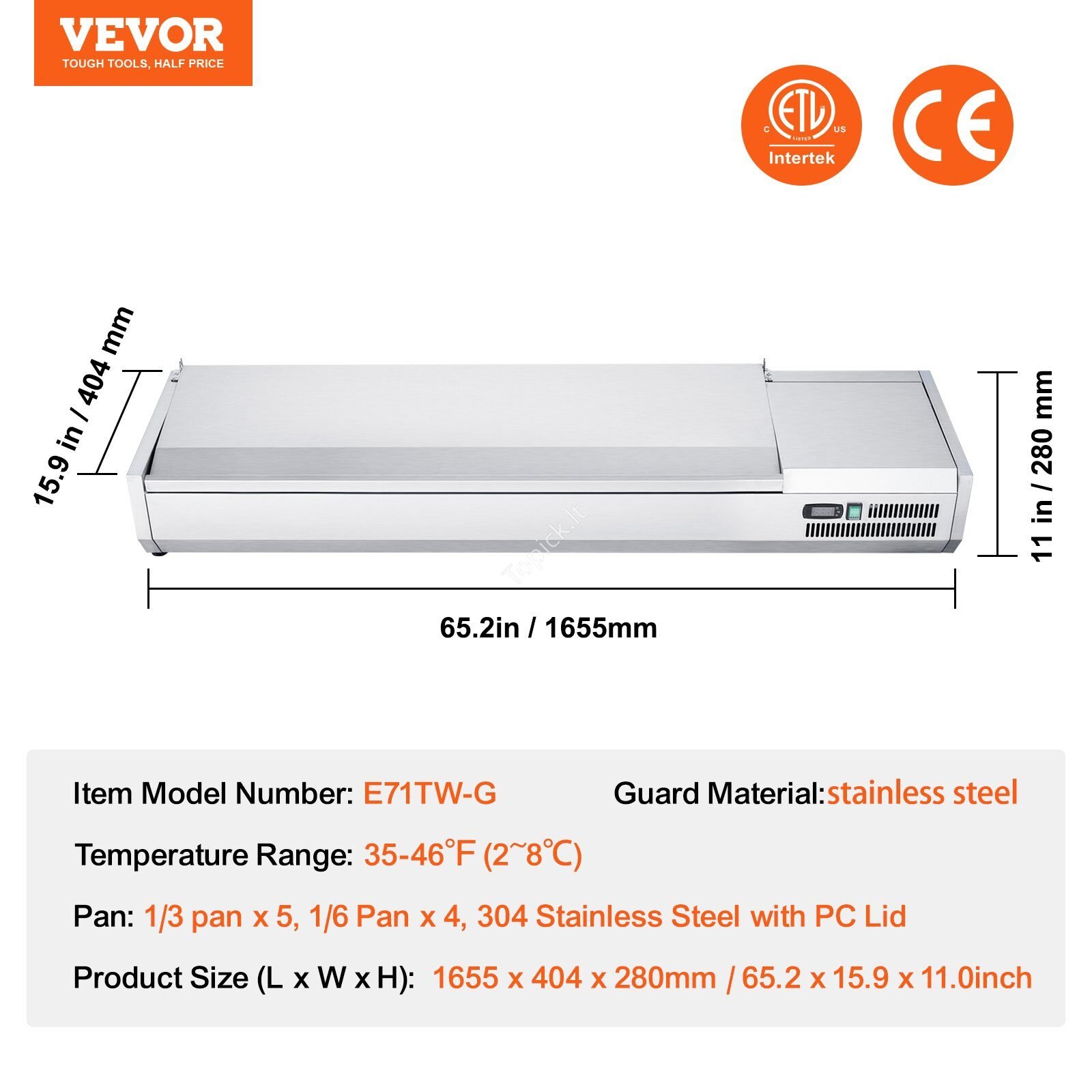 de_BXGZLZDWT71YA9AG7V2_original_img-v1_refrigerated-condiment-station-f6 Stalviršio šaldytuvo stotis, 165 W, nerūdijančioji apsauga, 180 cm. - Image 3