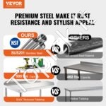 Nerūdijančio plieno komercinis darbo stalas, 610 x 381 x 1006 mm, su ratukais. - Image 8