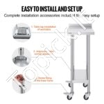 Nerūdijančio plieno komercinis darbo stalas, 610 x 381 x 1006 mm, su ratukais. - Image 4