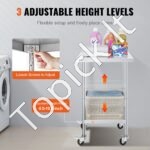 Nerūdijančio plieno darbo stalas, su 4 ratukais, 610x610mm. - Image 5