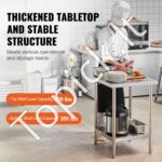 Nerūdijančio plieno darbo stalas, 610x610x864 mm. - Image 7