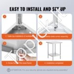 Nerūdijančio plieno darbo stalas, 610x610x864 mm. - Image 4