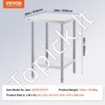 Nerūdijančio plieno darbo stalas, 610x610x864 mm. - Image 3