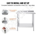 Nerūdijančio plieno darbo stalas, 610 x 914 x 914 mm. - Image 4