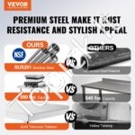 Nerūdijančio plieno darbo ir paruošimo stalas, komercinis darbo stalas, 610 x 1829 x 864 mm. - Image 8