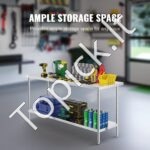 Nerūdijančio plieno darbo ir paruošimo stalas, komercinis darbo stalas, 610 x 1829 x 864 mm. - Image 6