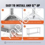 Nerūdijančio plieno darbo ir paruošimo stalas, komercinis darbo stalas, 610 x 1829 x 864 mm. - Image 4