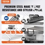 Nerūdijančio plieno komercinis darbo stalas virtuvei, 762 x 1219 x 864 mm. - Image 8