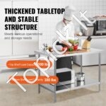 Nerūdijančio plieno komercinis darbo stalas virtuvei, 762 x 1219 x 864 mm. - Image 7