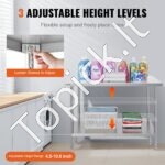 Nerūdijančio plieno komercinis darbo stalas virtuvei, 762 x 1219 x 864 mm. - Image 5