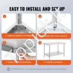 Nerūdijančio plieno komercinis darbo stalas virtuvei, 762 x 1219 x 864 mm. - Image 4