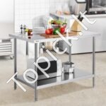 Nerūdijančio plieno komercinis darbo stalas virtuvei, 762 x 1219 x 864 mm. - Image 2