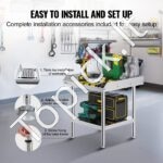 Nerūdijančio plieno darbo stalas, 610 x 610 x 660 mm. - Image 4