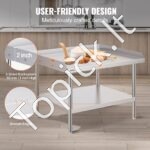 Nerūdijančio plieno darbo stalas, 762x914x660 mm - Image 6