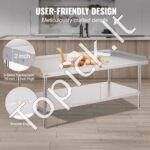 Nerūdijančio plieno darbo stalas, 762x1524x660 mm - Image 6