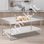 Nerūdijančio plieno darbo stalas, 762x1524x660 mm - Image 2