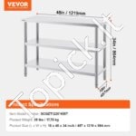 Nerūdijančio plieno maisto paruošimo stalas, 457x1219x864 mm - Image 3