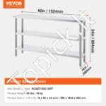 Nerūdijančio plieno maisto paruošimo stalas, 356x1524x864 mm. - Image 3