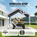 Lauko palapinės automobiliui 3 x 6 m pilka - Image 4