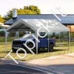 Lauko palapinės automobiliui 3 x 6 m pilka - Image 7