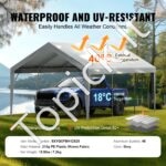 Garažo stogo palapinės pastogė automobiliui 3,7 x 6 m pilka - Image 2