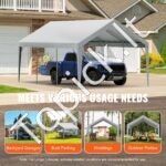 Garažo stogo palapinės pastogė automobiliui 3,7 x 6 m pilka - Image 6