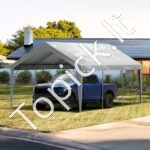 Garažo stogo palapinės pastogė automobiliui 3,7 x 6 m pilka - Image 7