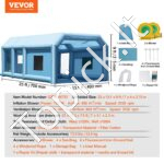 Mobili pripučiama automobilių garažo palapinė/kamera 7x4x2,75m su 750 W + 480 W galingais pūtikliais - Image 6