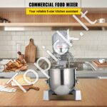 Elektrinis 1100 W virtuvinis kombainas, 30 l, universalus tešlos aparatas. - Image 8