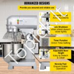 Elektrinis 1100 W virtuvinis kombainas, 30 l, universalus tešlos aparatas. - Image 4