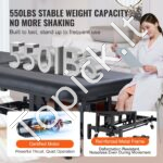 Elektrinė masažo ir kosmetikos lova su reguliuojama nugaros atrama (0–45°) - Image 3