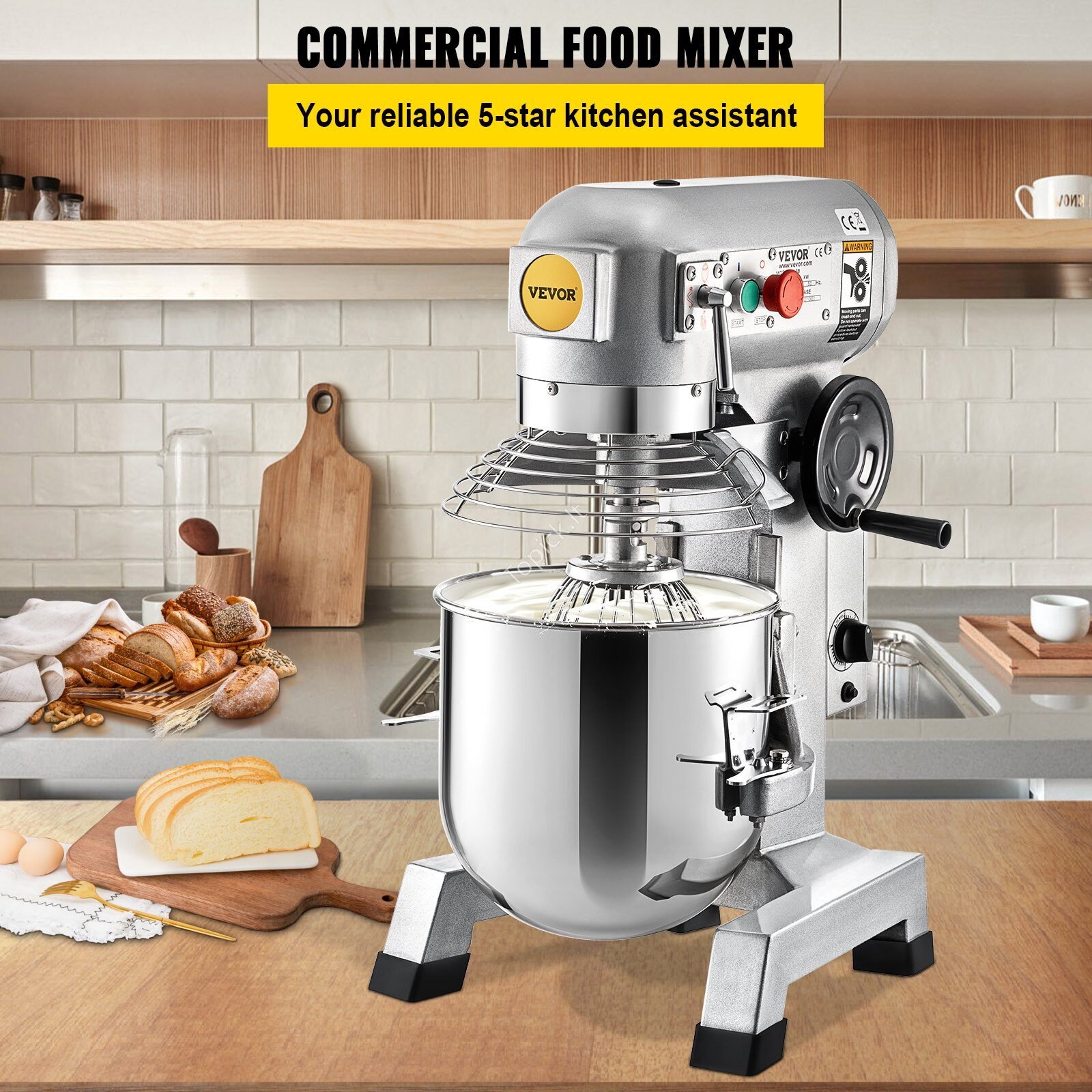 de_DDSYJ30QT220VG0HFV2_original_img-v5_stand-mixer-f1 1100 W tešlos maišytuvas, 33 l, 3 greičiai, su tešlos kabliu, plakikliu ir laikmačiu. - Image 8