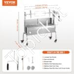 Elektrinė ėrienos ir žindomų kiaulių kepsninė, 52 W, 90 kg, su priekiniu stiklu, 117 cm, reflektorinio tipo (su izoliacine plokšte). - Image 3
