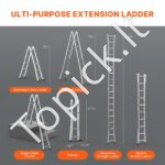 Teleskopinės kopėčios A formos 5.8m 150 kg - Image 3