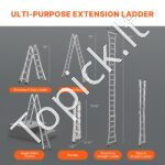 Teleskopinės kopėčios A formos 6.2m 150 kg - Image 3