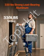 Daugiafunkcinės sulankstomos kopėčios 7-in-1, 3 žingsniai, 3,6 m su pastolių lenta. - Image 7