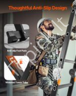 Daugiafunkcinės sulankstomos kopėčios 7-in-1, 3 žingsniai, 3,6 m su pastolių lenta. - Image 4