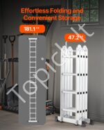 Daugiafunkcinės sulankstomos kopėčios 7-in-1, 5 žingsniai, 5,8 m. - Image 5