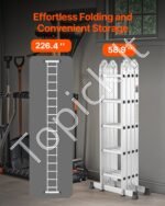 Daugiafunkcinės sulankstomos kopėčios "7-in-1", 5 žingsniai, 5,8 m, metalinės - Image 5